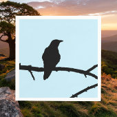 Crow auf einem Zweig Serviette