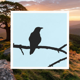 Crow auf einem Zweig Serviette