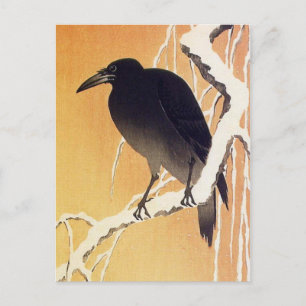 Crow auf einem Zweig von Ohara Koson Vintag Postkarte