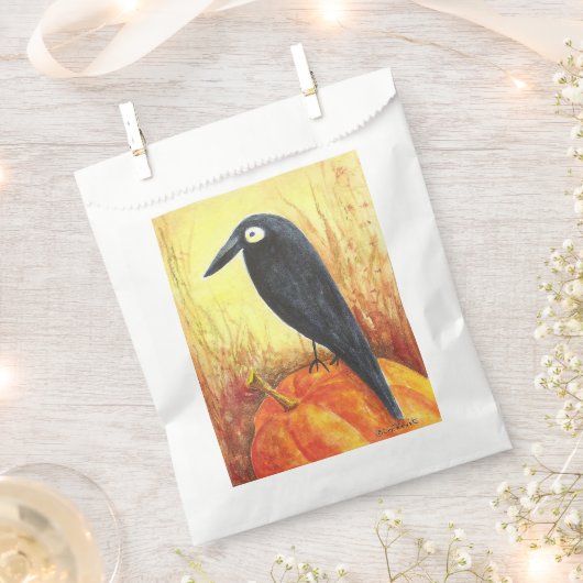 Crow auf Pumpkin Gefälligkeitsags Geschenktütchen (Ausgeschnitten)