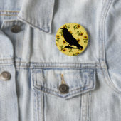 Crow auf Sonnenblumen Button (Beispiel)