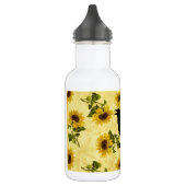 Crow auf Sonnenblumen Edelstahlflasche (Links)