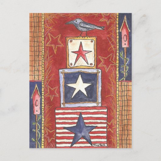 Crow auf Stars Postkarte (Vorderseite)