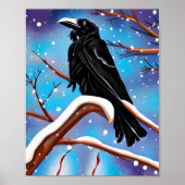 Crow auf Verzweigung Poster (Vorne)