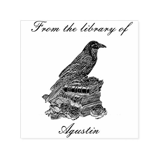 Crow Automatic Stamp In The Library Permastempel (Design)