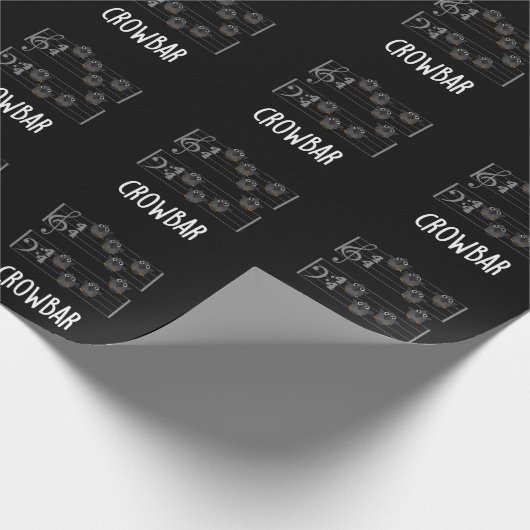 Crow Bar Funny Music Bird Puff Dark BG Geschenkpapier (Ecke)
