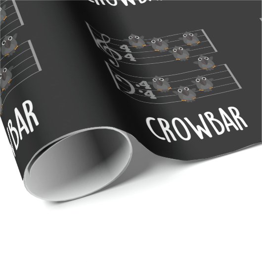 Crow Bar Funny Music Bird Puff Dark BG Geschenkpapier (Rolleneckpunkt)