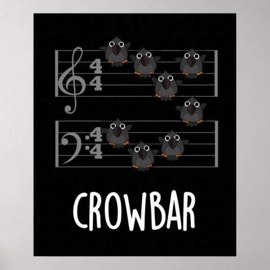 Crow Bar Funny Music Bird Puff Dark BG Poster (Vorne)