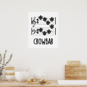 Crow Bar Funny Music Bird Puff Poster (Küche)