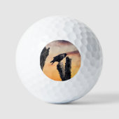 Crow bei Sonnenaufgang Golfball (Vorderseite)