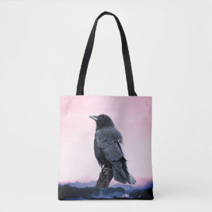 Crow bei Sonnenaufgang Tasche
