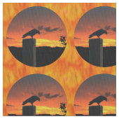 Crow bei Sunset v1 Stoff (Nahaufnahme)