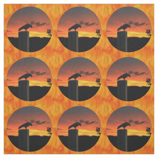 Crow bei Sunset v1 Stoff (Muster)
