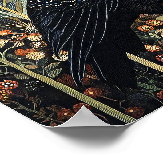 Crow Bird Abstrakte Malerei Poster (Ecke)