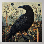 Crow Bird Abstrakte Malerei Poster (Vorne)