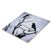 Crow Bird auf Tree Bird 94 Fliese (Seite)