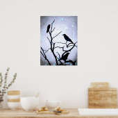 Crow Bird auf Tree Bird 94 Poster (Küche)