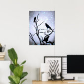 Crow Bird auf Tree Bird 94 Poster (Heimbüro)