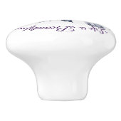 Crow Bird Black Roses Script Nature Keramikknauf (Seitenansicht)