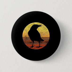 Crow Bird Lover Raven Vintag Button