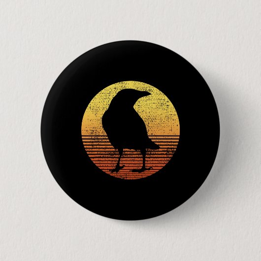 Crow Bird Lover Raven Vintag Button (Vorderseite)