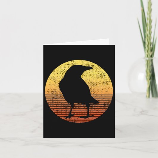 Crow Bird Lover Raven Vintag Karte (Vorderseite)