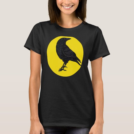 Crow Bird Minimalistisch T-Shirt (Vorderseite)