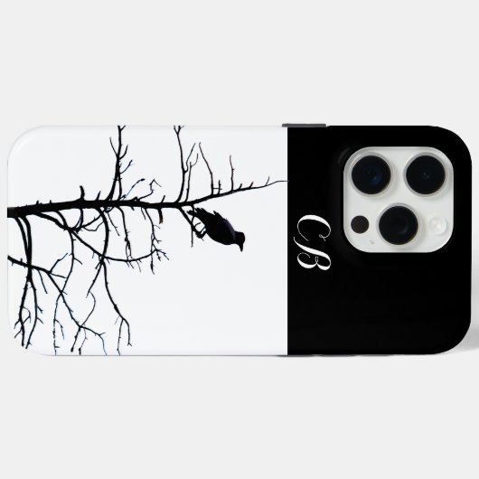 Crow Bird Modern Line Zeichn Art Individuelle Name Case-Mate iPhone Hülle (Rückseite (Horizontal))