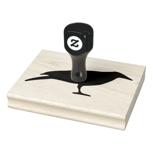 Crow Bird, Schwarze Silhouette, 4" x 5" Gummi Brie Gummistempel (Stempel)