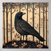 Crow Bird Whimsical Painting Poster (Vorne)