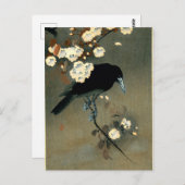 Crow & Blossom von Ohara Koson (1910) Postkarte (Vorne/Hinten)