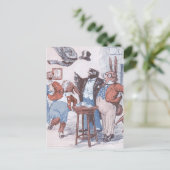 Crow & Bunnies haben Tee Postkarte (Stehend Vorderseite)