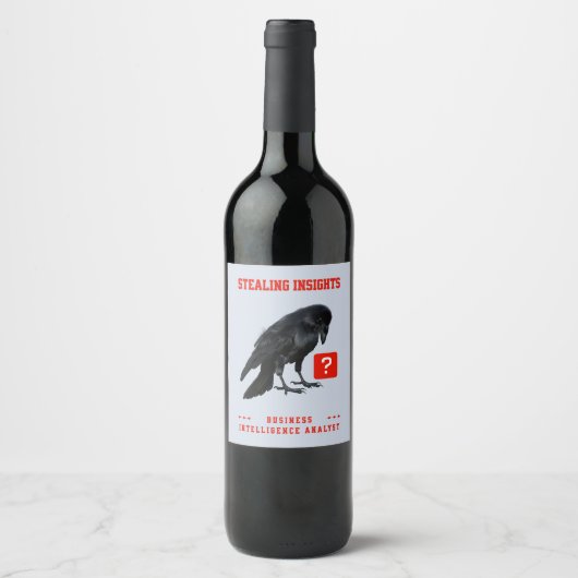 Crow Business Intelligence-Analyst Weinetikett (Vorderseite)