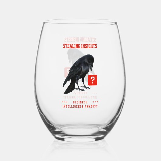 Crow Business Intelligence-Analyst Weinglas Ohne Stiel (Vorderseite)