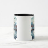 Crow by Tranquil Lake Reflection Tasse (Zentrum)