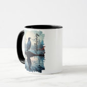 Crow by Tranquil Lake Reflection Tasse (Vorderseite Links)