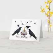 Crow Cake Geburtstagskarte Karte (Gelbe Blume)