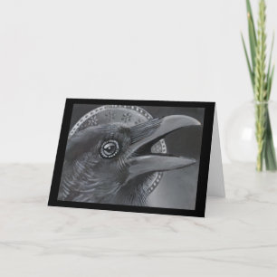 Crow Christmas Angel Card Feiertagskarte