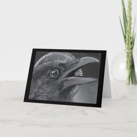 Crow Christmas Angel Card Feiertagskarte (Vorderseite)