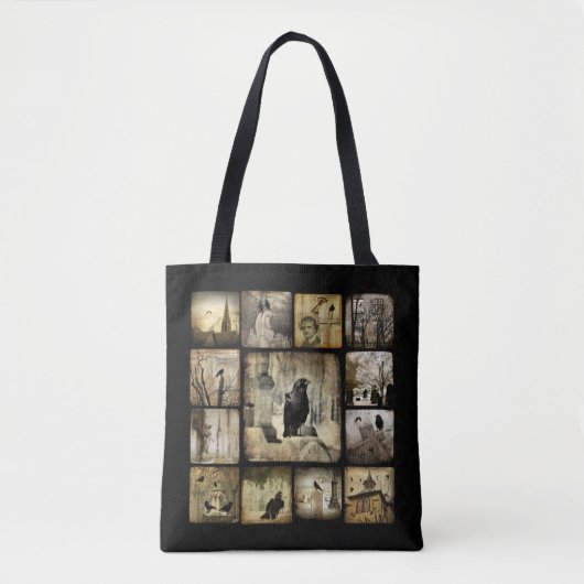 Crow Collage Art Tasche (Vorderseite)