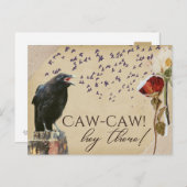 Crow-Crow-Postkarten im Vintagen Stil Postkarte (Vorne/Hinten)