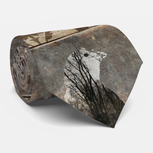 Crow Damask in Vintag Krawatte (Gerollt)