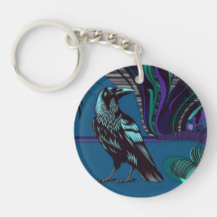 Crow Design Akryllischer Schlüsselanhänger Rund Li