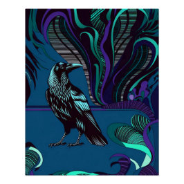 Crow Design Poster Wall Lila Blue