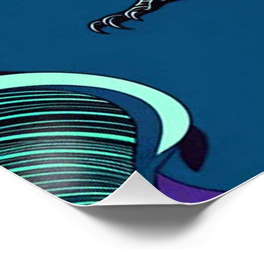 Crow Design Poster Wall Lila Blue (Ecke)