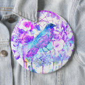 Crow Dreamcatcher Blue Lila Floral Button (Beispiel)