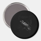 Crow, F-Caw-F Bird Retro Classic Magnet (Vorderseite/Rückseite)