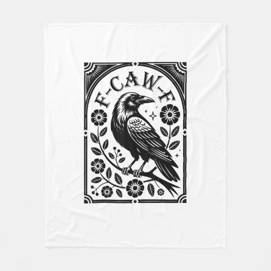 Crow, F-Caw-F Funny Bird Aesthetic Graphic Fleecedecke (Vorderseite)