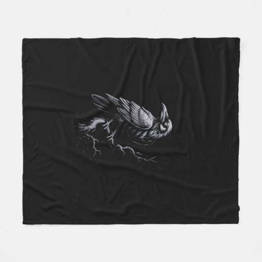 Crow, F-Caw-F Funny Bird Classic Cool Fleecedecke (Vorderseite (Horizontal))