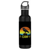 Crow F-Caw-F Funny Bird Classic Minimal Clean Edelstahlflasche (Vorderseite)